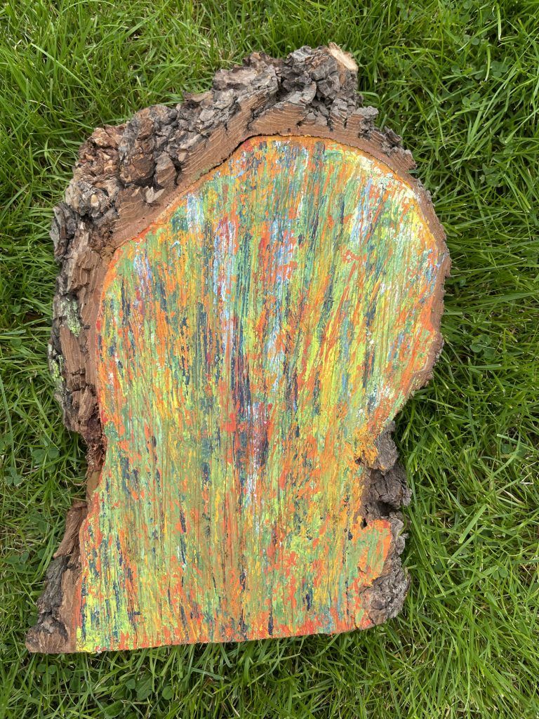 Explosion of Nature Acrylic on Elm Wood 22 x 32 cm